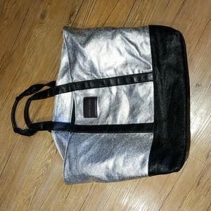 Victoria Secret silver oversized bag with pocket in back